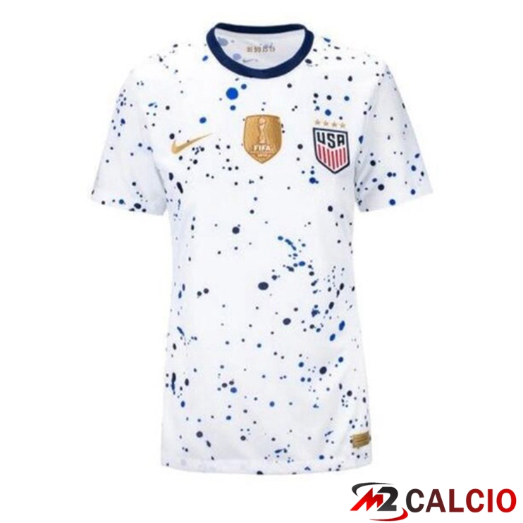 Maglie Calcio Personalizzate,Tute Calcio Squadre,Maglia Nazionale Italiana Calcio | Maglie Calcio USA Donna Prima Bianco 2023/2024