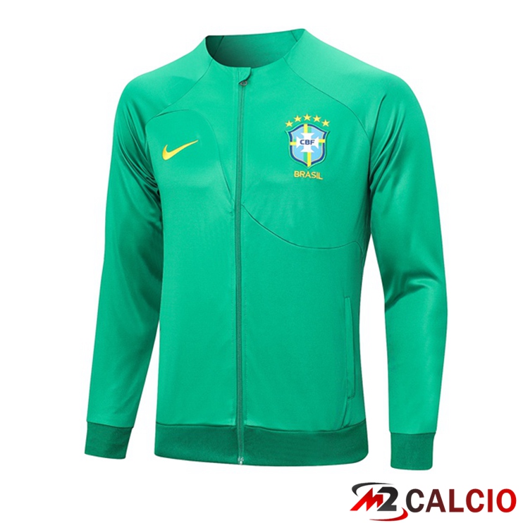 Maglie Calcio Personalizzate,Tute Calcio Squadre,Maglia Nazionale Italiana Calcio | Giacca Calcio Brasile Verde 2023/2024