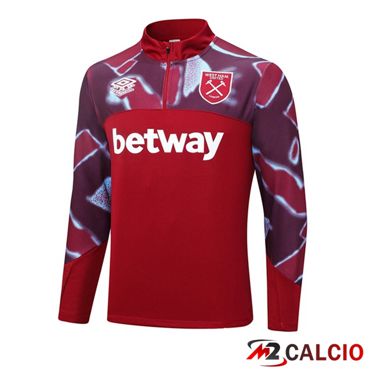Maglie Calcio Personalizzate,Tute Calcio Squadre,Maglia Nazionale Italiana Calcio | Felpa Allenamento West Ham Rosso 2023/2024