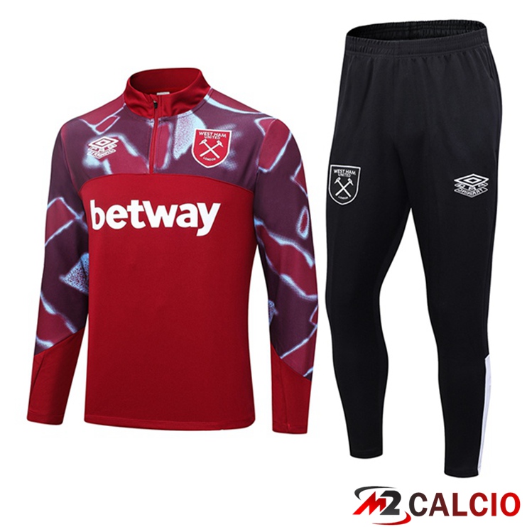Maglie Calcio Personalizzate,Tute Calcio Squadre,Maglia Nazionale Italiana Calcio | Insieme Tuta Calcio West Ham Rosso 2023/2024