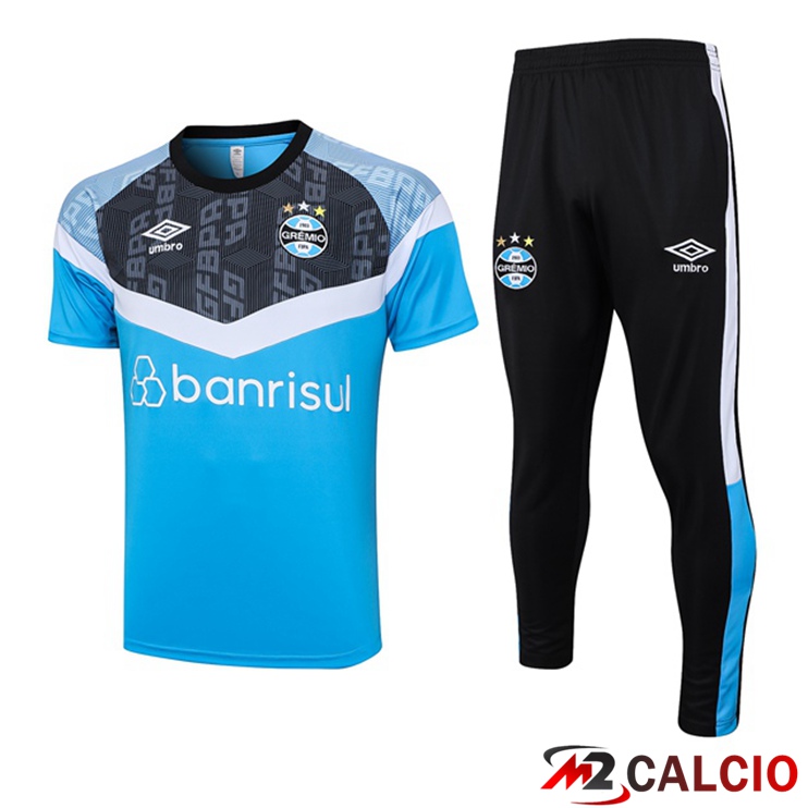 Maglie Calcio Personalizzate,Tute Calcio Squadre,Maglia Nazionale Italiana Calcio | T Shirt Allenamento Gremio + Pantaloni Blu 2023/2024