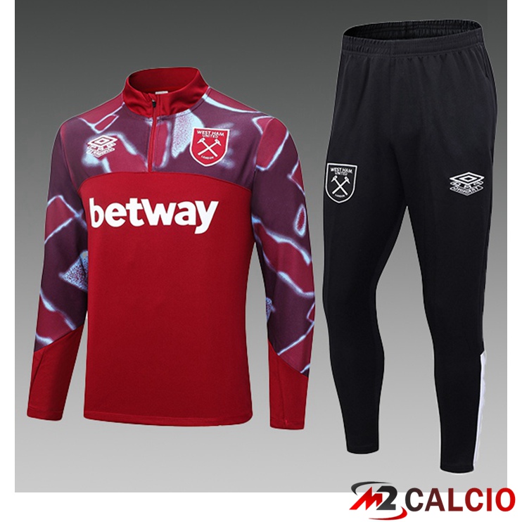 Maglie Calcio Personalizzate,Tute Calcio Squadre,Maglia Nazionale Italiana Calcio | Insieme Tuta Calcio West Ham Bambino Rosso 2023/2024