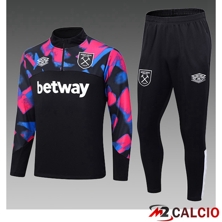 Maglie Calcio Personalizzate,Tute Calcio Squadre,Maglia Nazionale Italiana Calcio | Insieme Tuta Calcio West Ham Bambino Nero 2023/2024
