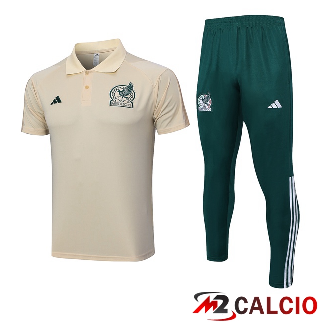 Maglie Calcio Personalizzate,Tute Calcio Squadre,Maglia Nazionale Italiana Calcio | Maglia Polo Messico + Pantaloni Marrone 2023/2024