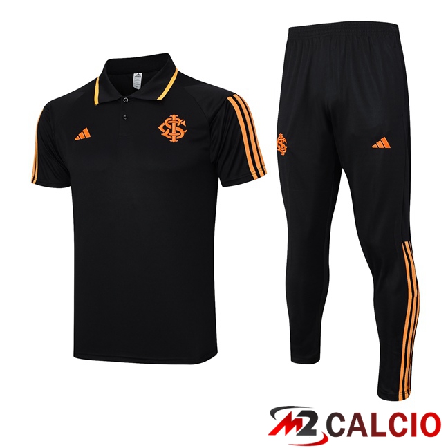 Maglie Calcio Personalizzate,Tute Calcio Squadre,Maglia Nazionale Italiana Calcio | Maglia Polo SC Internacional + Pantaloni Nero 2023/2024
