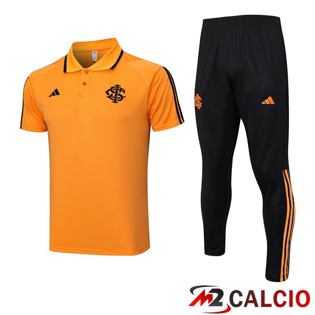 Maglie Calcio Personalizzate,Tute Calcio Squadre,Maglia Nazionale Italiana Calcio | Maglia Polo SC Internacional + Pantaloni Arancia 2023/2024