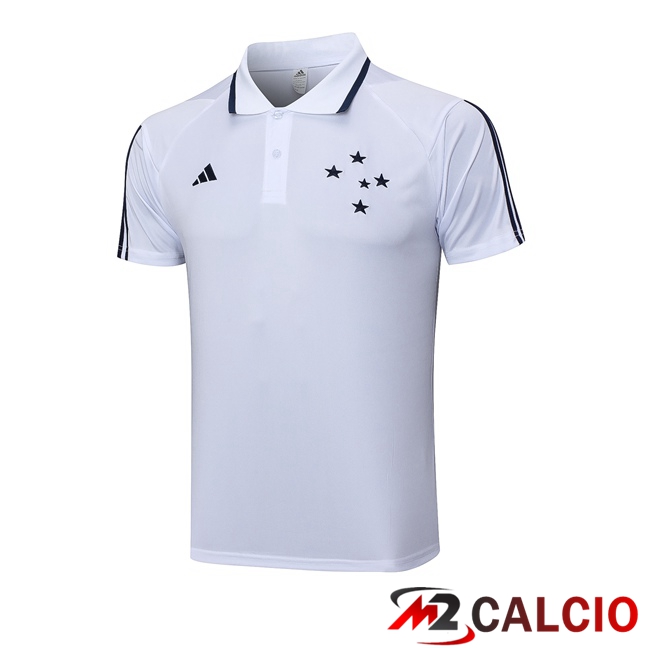 Maglie Calcio Personalizzate,Tute Calcio Squadre,Maglia Nazionale Italiana Calcio | Maglia Polo Cruzeiro EC Bianco 2023/2024