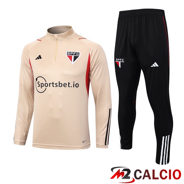 Maglie Calcio Personalizzate,Tute Calcio Squadre,Maglia Nazionale Italiana Calcio | Insieme Tuta Calcio Sao Paulo FC Marrone 2023/2024