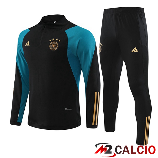 Maglie Calcio Personalizzate,Tute Calcio Squadre,Maglia Nazionale Italiana Calcio | Insieme Tuta Calcio Germania Nero 2023/2024