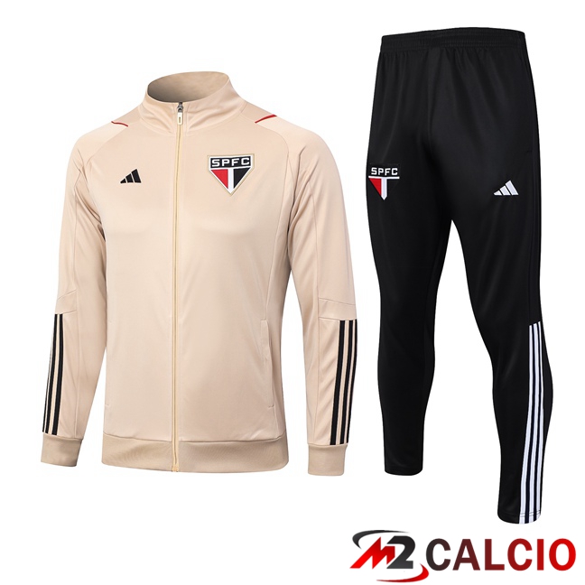 Maglie Calcio Personalizzate,Tute Calcio Squadre,Maglia Nazionale Italiana Calcio | Insieme Tuta Calcio - Giacca Sao Paulo FC Marrone 2023/2024
