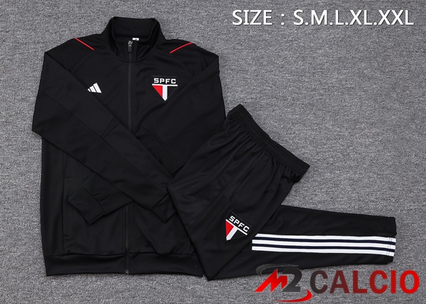 Insieme Tuta Calcio - Giacca Sao Paulo FC Nero 2023/2024