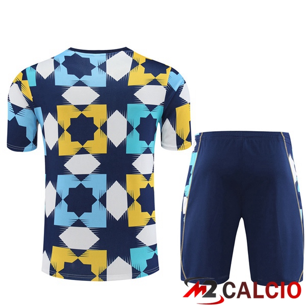 T Shirt Allenamento Algeria + Pantaloncini Bianco Blu 2023/2024