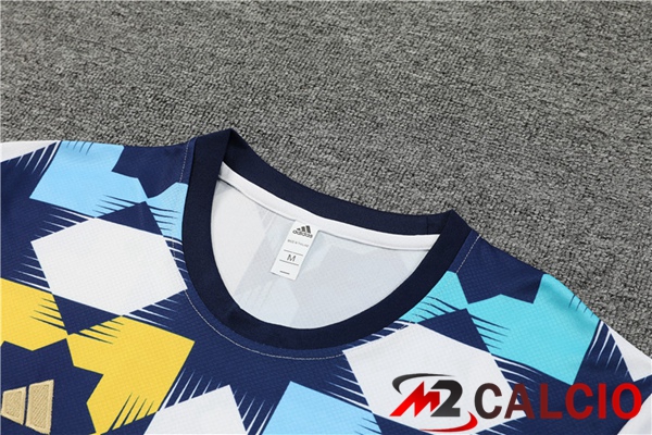 T Shirt Allenamento Algeria + Pantaloncini Bianco Blu 2023/2024