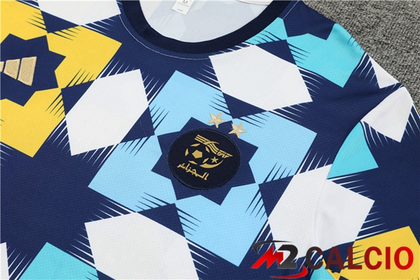 T Shirt Allenamento Algeria + Pantaloncini Bianco Blu 2023/2024