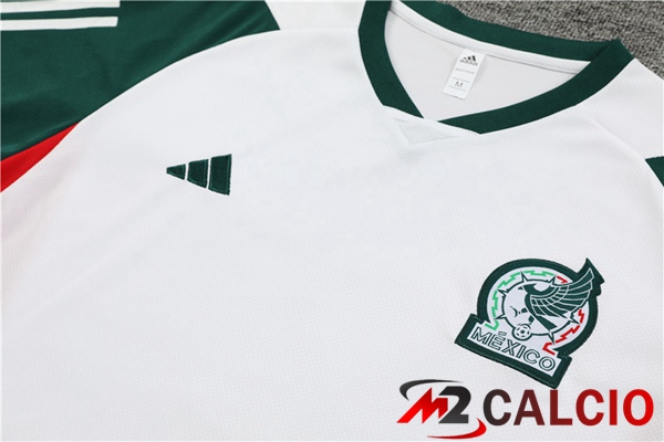 T Shirt Allenamento Messico + Pantaloncini Bianco 2023/2024