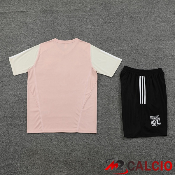 T Shirt Allenamento Lyon OL + Pantaloncini Rosa 2023/2024