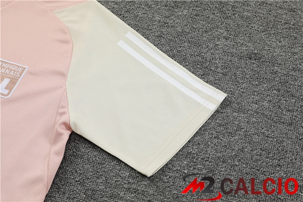 T Shirt Allenamento Lyon OL + Pantaloncini Rosa 2023/2024