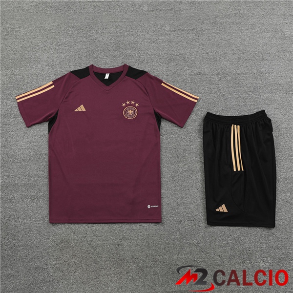 T Shirt Allenamento Germania + Pantaloncini Rosso 2023/2024