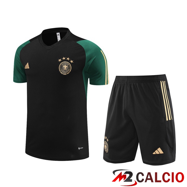 Maglie Calcio Personalizzate,Tute Calcio Squadre,Maglia Nazionale Italiana Calcio | T Shirt Allenamento Germania + Pantaloncini Nero 2023/2024