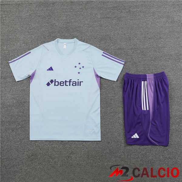 T Shirt Allenamento Cruzeiro EC + Pantaloncini Grigio 2023/2024