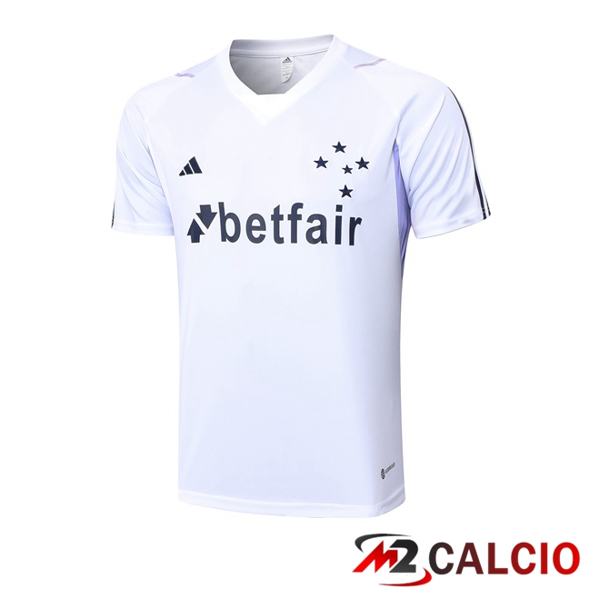Maglie Calcio Personalizzate,Tute Calcio Squadre,Maglia Nazionale Italiana Calcio | T Shirt Allenamento Cruzeiro EC Bianco 2023/2024