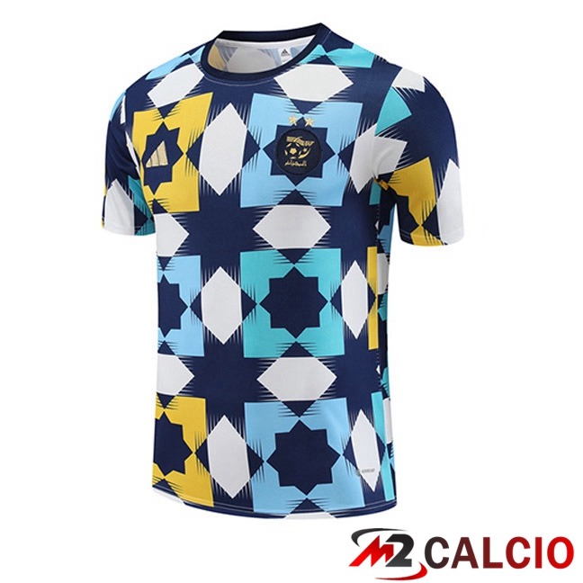 Maglie Calcio Personalizzate,Tute Calcio Squadre,Maglia Nazionale Italiana Calcio | T Shirt Allenamento Algeria Bianco Blu 2023/2024