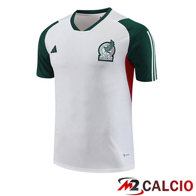 Maglie Calcio Personalizzate,Tute Calcio Squadre,Maglia Nazionale Italiana Calcio | T Shirt Allenamento Messico Bianco 2023/2024