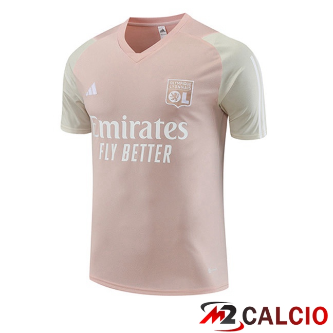Maglie Calcio Personalizzate,Tute Calcio Squadre,Maglia Nazionale Italiana Calcio | T Shirt Allenamento Lyon OL Rosa 2023/2024