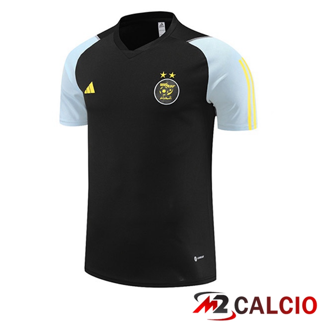 Maglie Calcio Personalizzate,Tute Calcio Squadre,Maglia Nazionale Italiana Calcio | T Shirt Allenamento Algeria Nero 2023/2024