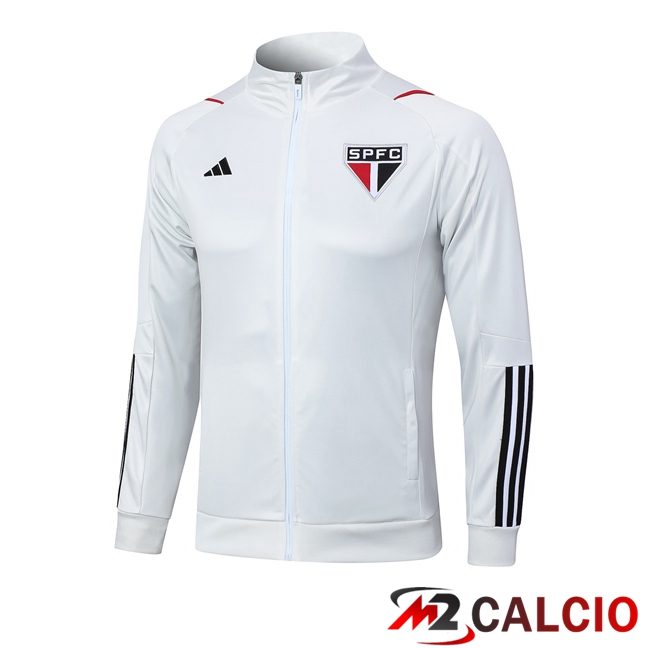 Maglie Calcio Personalizzate,Tute Calcio Squadre,Maglia Nazionale Italiana Calcio | Giacca Calcio Sao Paulo FC Bianco 2023/2024