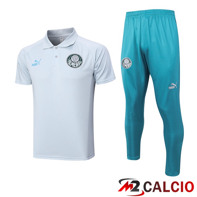 Maglie Calcio Personalizzate,Tute Calcio Squadre,Maglia Nazionale Italiana Calcio | Maglia Polo Palmeiras + Pantaloni Grigio 2023/2024