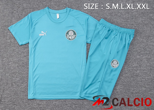 T Shirt Allenamento Palmeiras + Pantaloncini Cyan 2023/2024