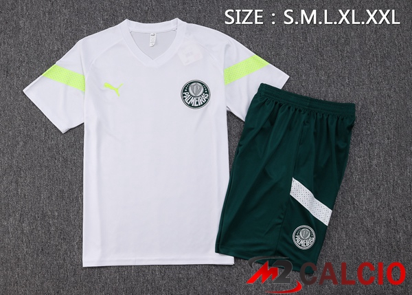 T Shirt Allenamento Palmeiras + Pantaloncini Bianco 2023/2024