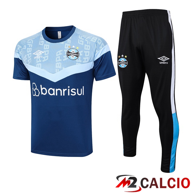 Maglie Calcio Personalizzate,Tute Calcio Squadre,Maglia Nazionale Italiana Calcio | T Shirt Allenamento Gremio + Pantaloni Blu 2023/2024