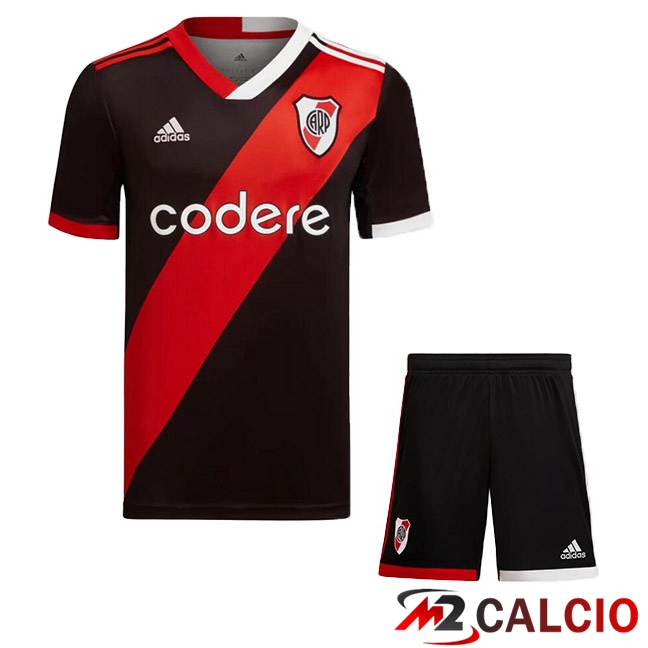 Maglie Calcio Personalizzate,Tute Calcio Squadre,Maglia Nazionale Italiana Calcio | Maglia Calcio River Plate Bambino Terza Nero Rosso 2023/2024