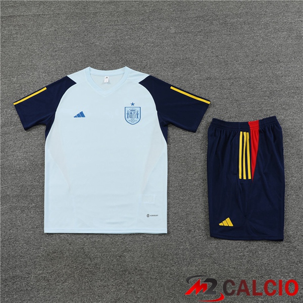 T Shirt Allenamento Spagna + Pantaloncini Blu 2023/2024