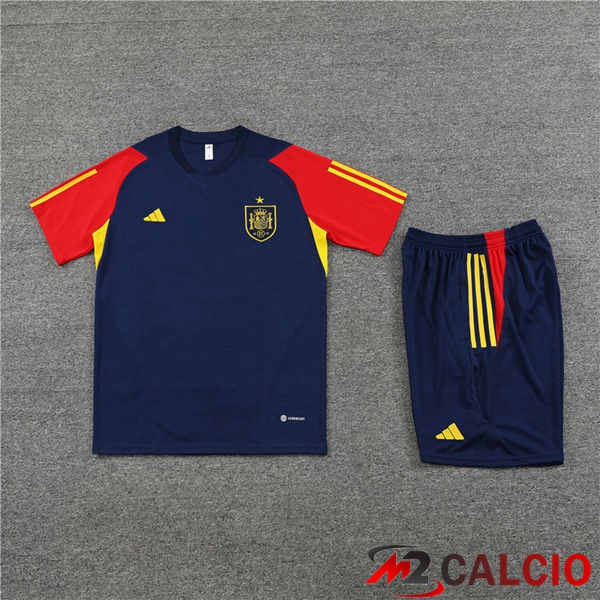 T Shirt Allenamento Spagna + Pantaloncini Blu Reale 2023/2024