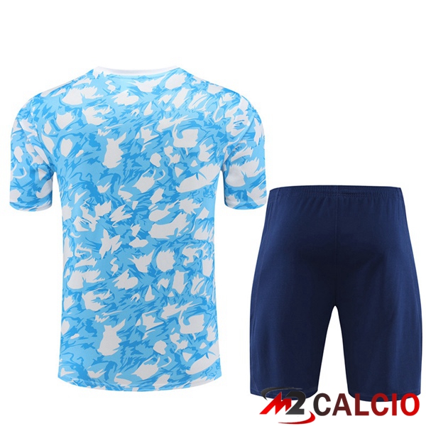 T Shirt Allenamento AFC Ajax + Pantaloncini Blu Bianco 2023/2024
