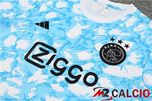 T Shirt Allenamento AFC Ajax + Pantaloncini Blu Bianco 2023/2024