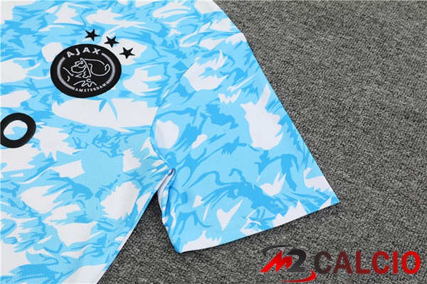 T Shirt Allenamento AFC Ajax + Pantaloncini Blu Bianco 2023/2024