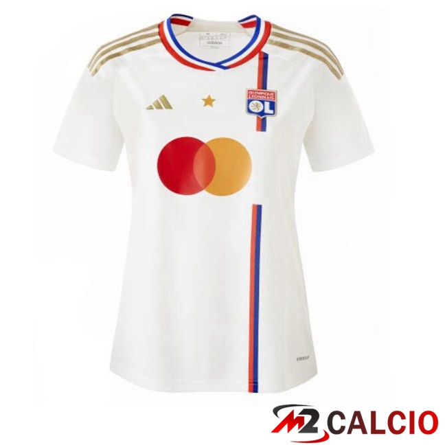Maglie Calcio Personalizzate,Tute Calcio Squadre,Maglia Nazionale Italiana Calcio | Maglia Calcio Lyon OL Donna Prima Bianco 2023/2024