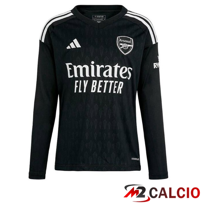 Maglie Calcio Personalizzate,Tute Calcio Squadre,Maglia Nazionale Italiana Calcio | Maglia Calcio Arsenal Portiere Manica Lunga Nero 2023/2024