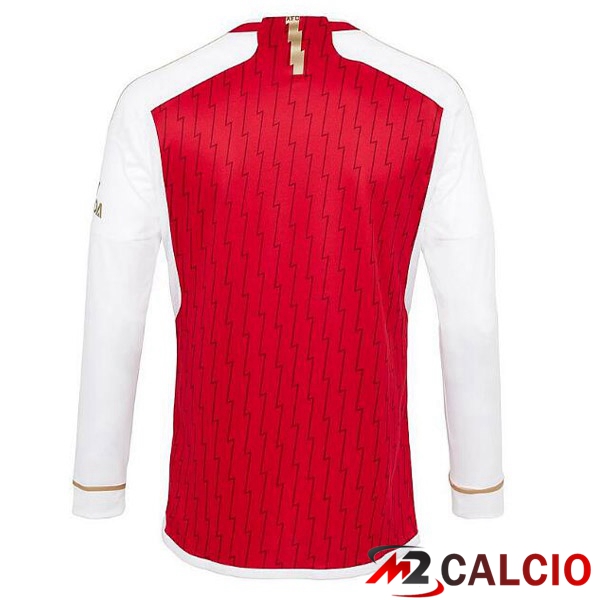 Maglia Calcio Arsenal Prima Manica Lunga Rosso Bianco 2023/2024