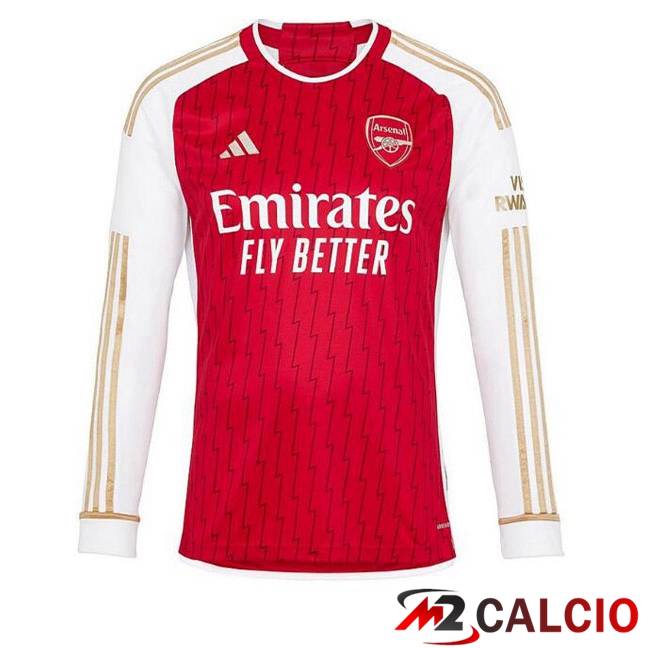 Maglie Calcio Personalizzate,Tute Calcio Squadre,Maglia Nazionale Italiana Calcio | Maglia Calcio Arsenal Prima Manica Lunga Rosso Bianco 2023/2024