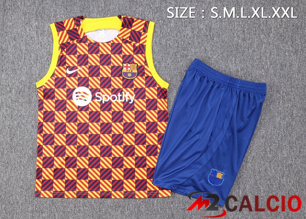 Canotta Calcio FC Barcellona + Pantaloncini Giallo 2023/2024