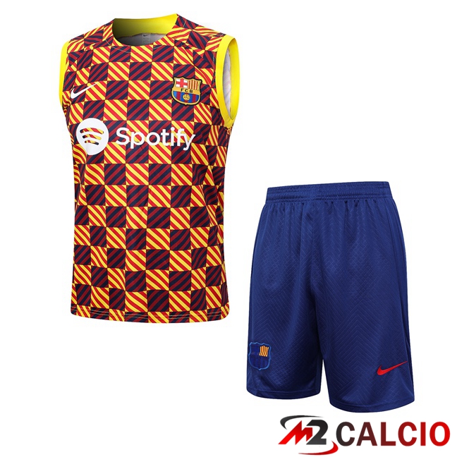Maglie Calcio Personalizzate,Tute Calcio Squadre,Maglia Nazionale Italiana Calcio | Canotta Calcio FC Barcellona + Pantaloncini Giallo 2023/2024