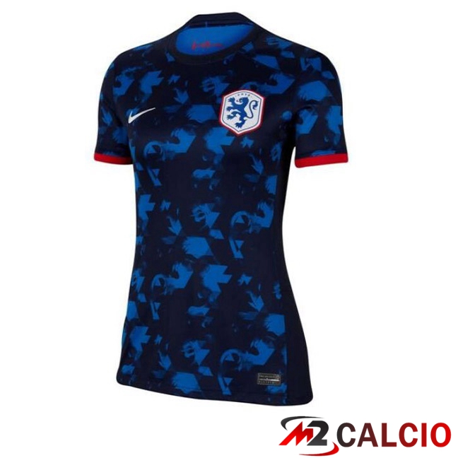 Maglie Calcio Personalizzate,Tute Calcio Squadre,Maglia Nazionale Italiana Calcio | Maglia Calcio Paesi Bassi Donna Seconda Nero 2023/2024