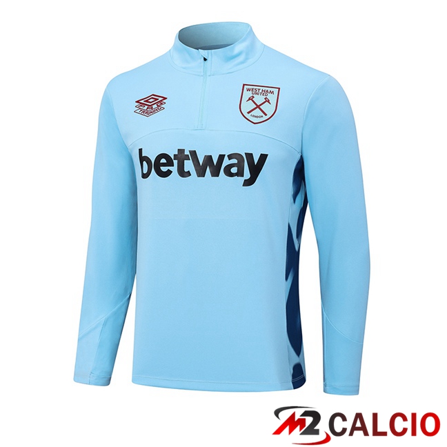 Maglie Calcio Personalizzate,Tute Calcio Squadre,Maglia Nazionale Italiana Calcio | Felpa Allenamento West Ham Blu 2023/2024