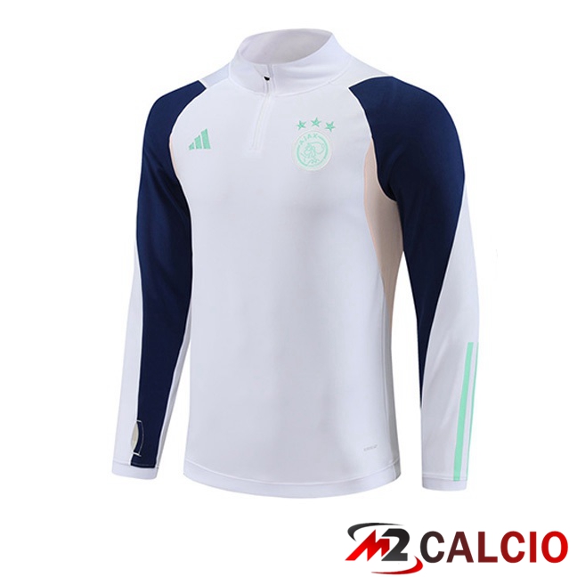 Maglie Calcio Personalizzate,Tute Calcio Squadre,Maglia Nazionale Italiana Calcio | Felpa Allenamento AFC Ajax Bianco 2023/2024