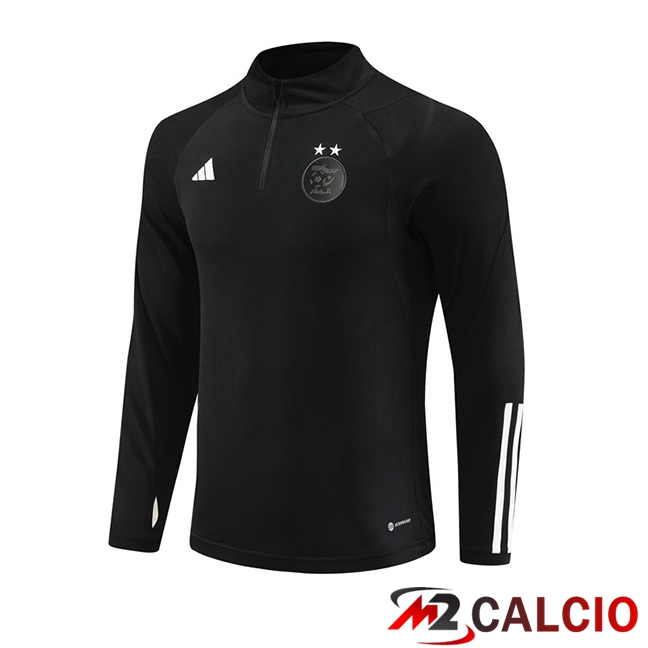 Maglie Calcio Personalizzate,Tute Calcio Squadre,Maglia Nazionale Italiana Calcio | Felpa Allenamento Algeria Nero 2023/2024